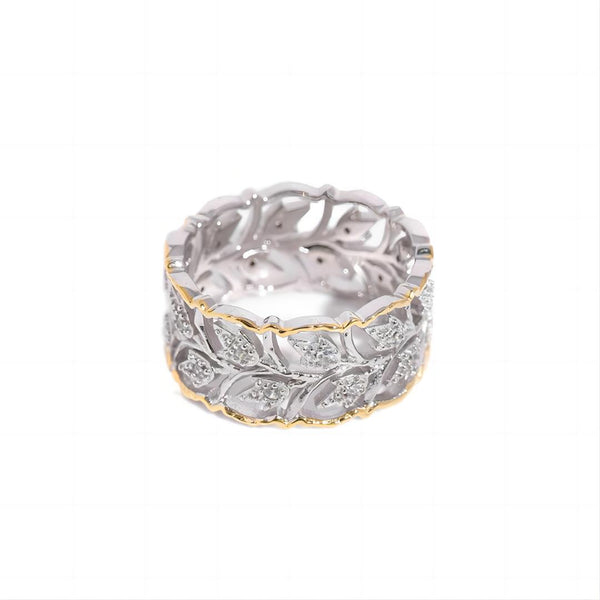 FJW exquisite hollow design S925 silver leaves ring