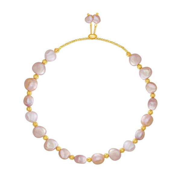 FJW baroque freshwater pearls sweet pink/white pearl bracelet