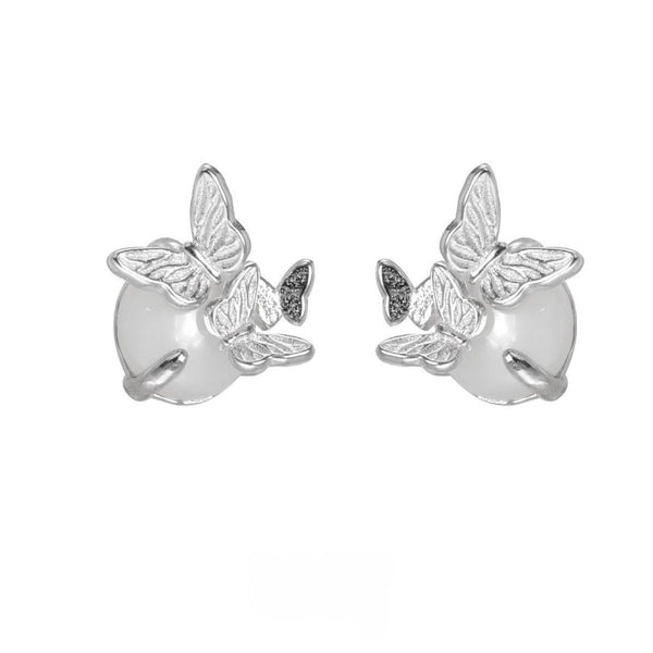 FJW S925 sterling silver sweet little butterfly earrings
