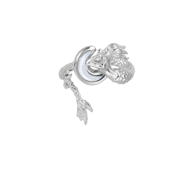 FJW S925 cold moon mermaid princess adjustable ring