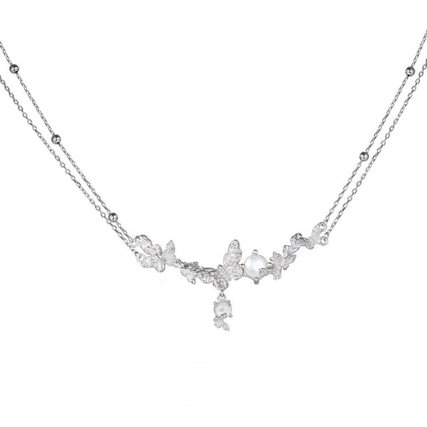 FJW S925 sterling silver sweet little fritillaria butterfly necklace