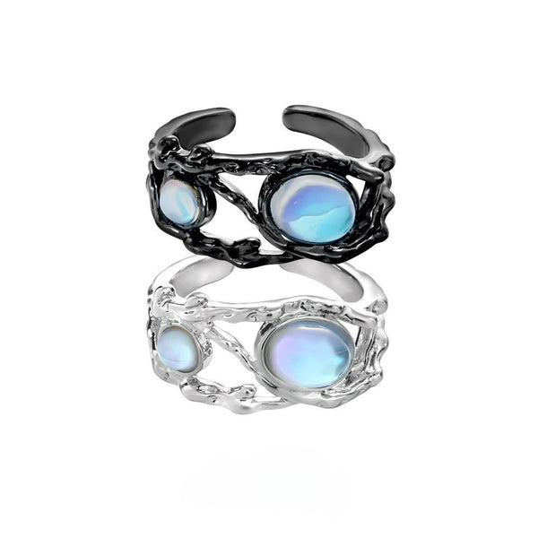 FJW moon stone trend matching adjustable ring