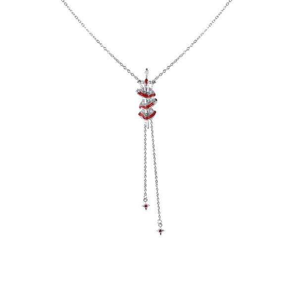 FJW trend S925 knight sword red apple necklace