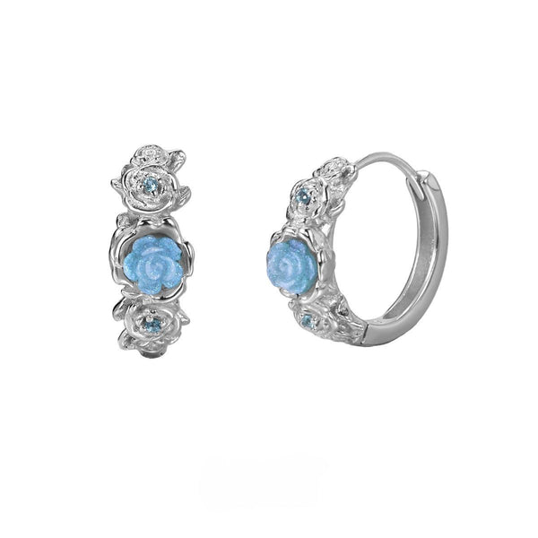 FJW S925 romantic blue thorn rose earrings