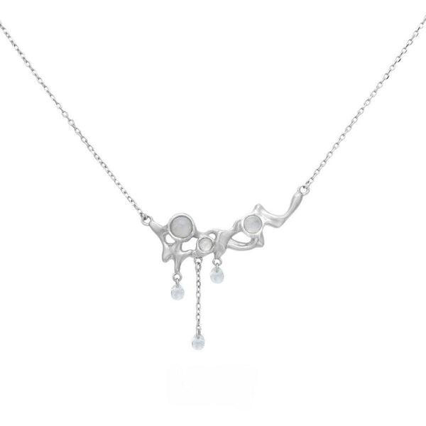 FJW S925 sterling silver liquid fritillaria necklace