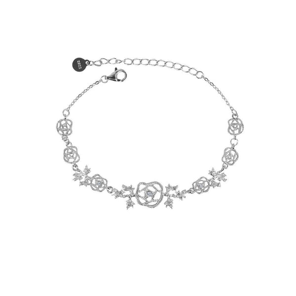 FJW S925 elegant rose lace bracelet