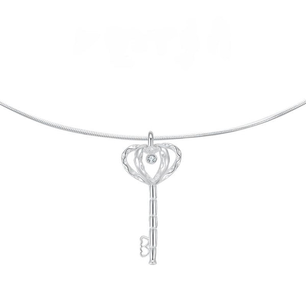 FJW S925 sterling silver magic key necklace