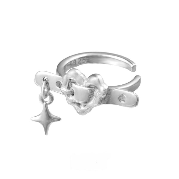 FJW S925 sterling silver simplicity love ear cuff