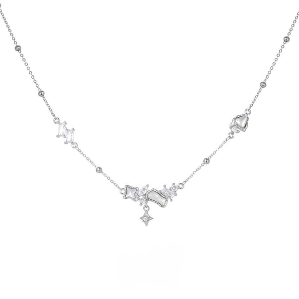 FJW S925 sterling silver sweet star white fritillary necklace