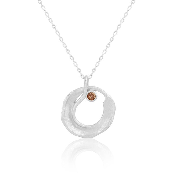 FJW S925 sterling silver fashion minimal circle piece necklace