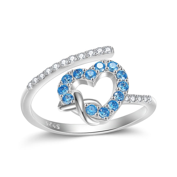 FJW S925 romantic blue eternal Love open-end adjustable ring