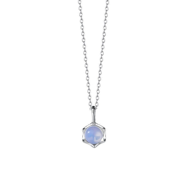 FJW S925 minimal fresh moonstone necklace