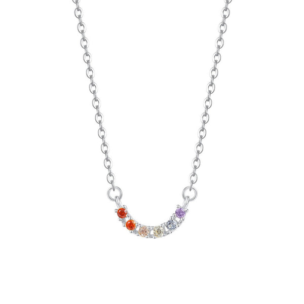 FJW S925 sweet fresh smile rainbow necklace