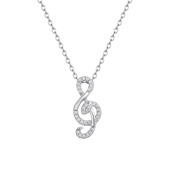 FJW S925 exquisite rhythmic notes necklace