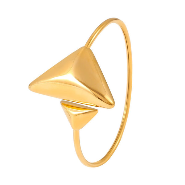 FJW 18K gold plated minimal triangle spring bracelet