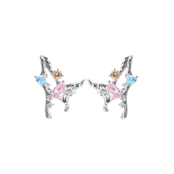 FJW rainbow fantasy butterfly earrings