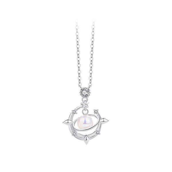 FJW S925 mermaid pearl planet necklace