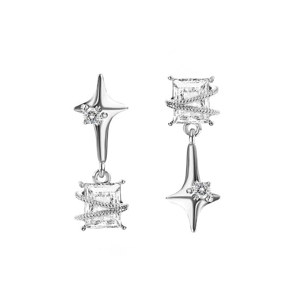 FJW minimal cool ice crystal star earrings