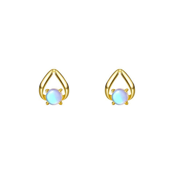 FJW S925 exquisite moonstone lissom stud earrings