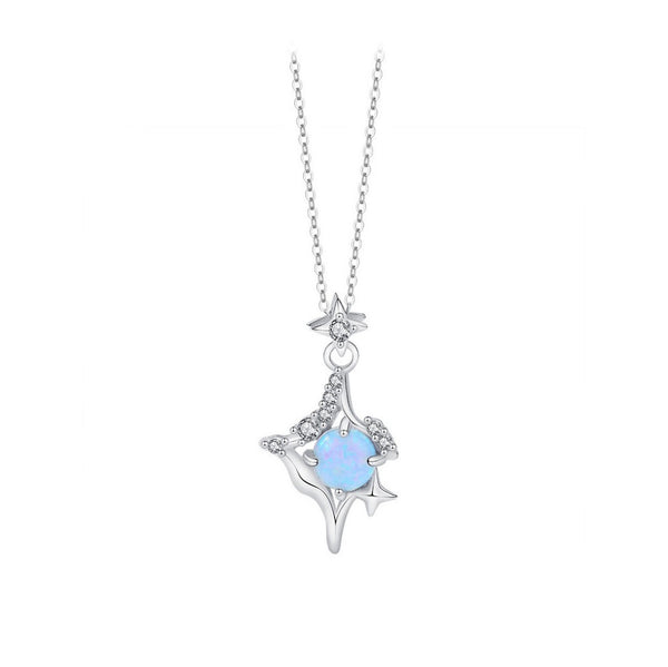 FJW S925 wonderful universe stars opal necklace