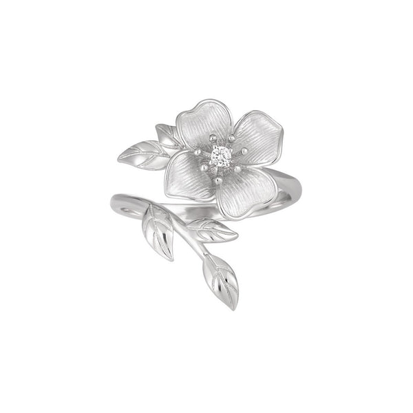 FJW S925 winter flowers cold temperament adjustable ring