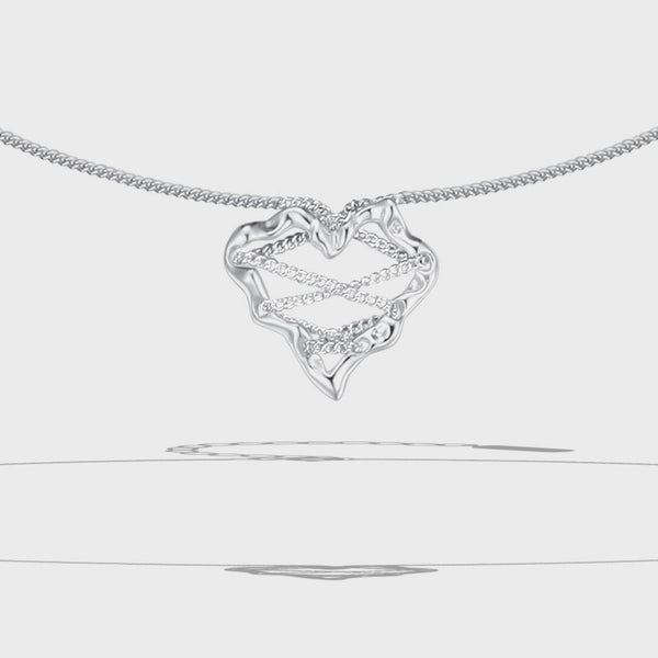FJW S925 sterling silver braided love necklace