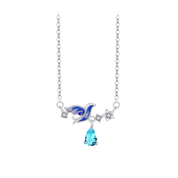 FJW S925 bird free will topaz necklace