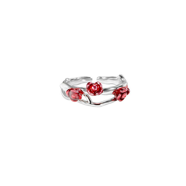 FJW unique trend design red blood rose adjustable ring