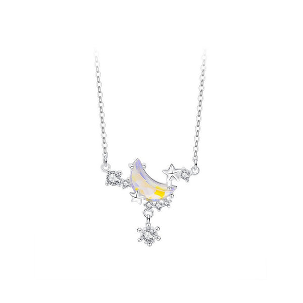 FJW S925 dream fairy tale sweet moon stars necklace