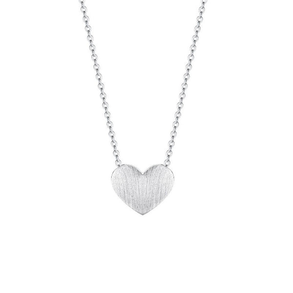 FJW S925 sterling silver simple cute heart pendant all-over sterling silver necklace