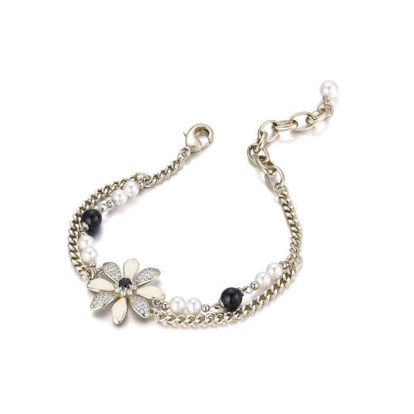 FJW brown-gold fashion gentle pearl flower bracelet