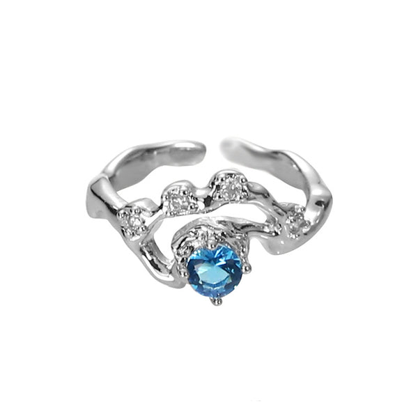 FJW clean blue ocean ring set matching