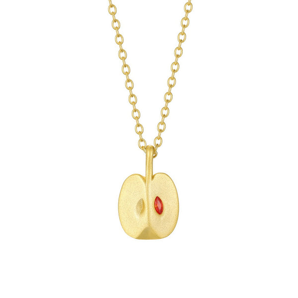 FJW S925 silver minimal fresh apple necklace