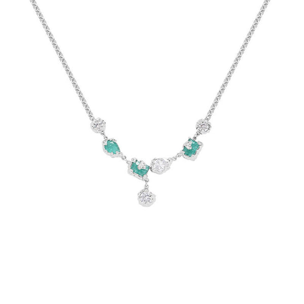 FJW blue green ice glass series necklace