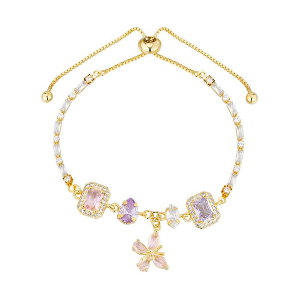 FJW stunning purple butterfly fairy princess bracelet