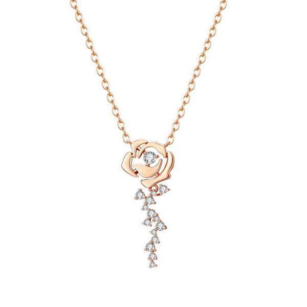 FJW S925 romantic rose stars river necklace